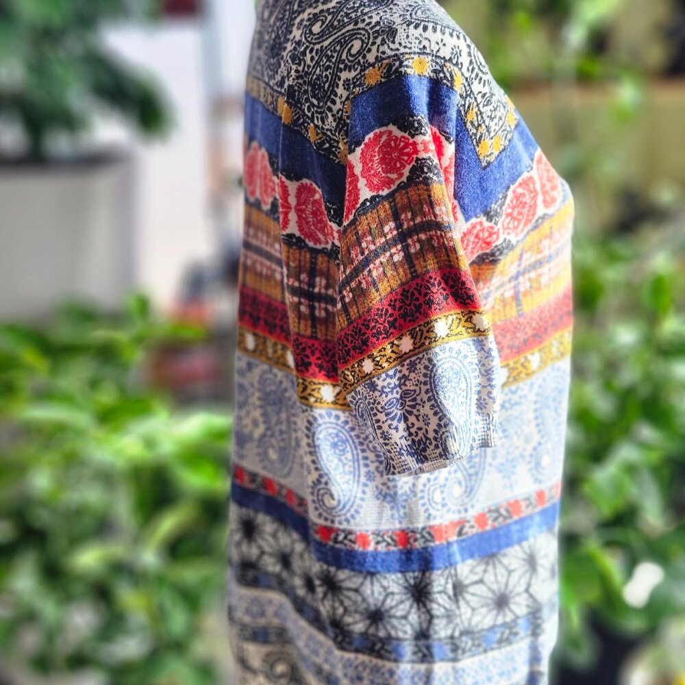 Joseph A Multicolor Mixed Pattern Short Sleeve Li… - image 4